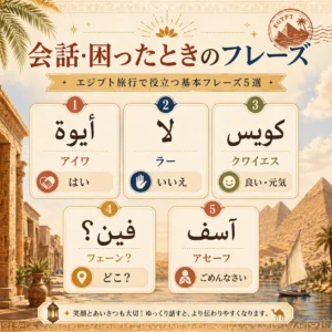 エジプト旅行で使えるあいさつと感謝のアラビア語フレーズ一覧